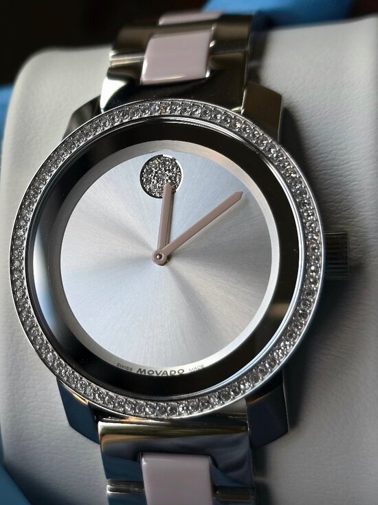 Movado Women\'s Watch, $995 MSRP, Swiss, Ceramic, Crystals, 36 mm, Bold, 3600881 main image 5